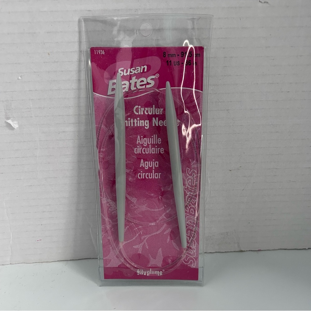 Susan Bates 36-Inch Silvalume Circular Knitting Needle, 8mm